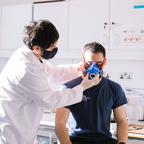 Human Performance Centre participants use exercise anearobic testing equipment at LSBU’s Active Sports Centre